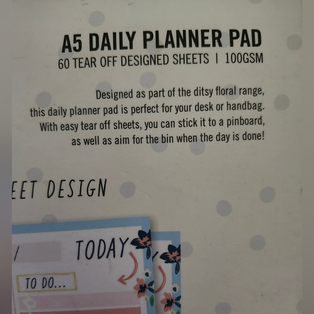 Floral A5 Daily Planner Notepad - Picture 7 of 8
